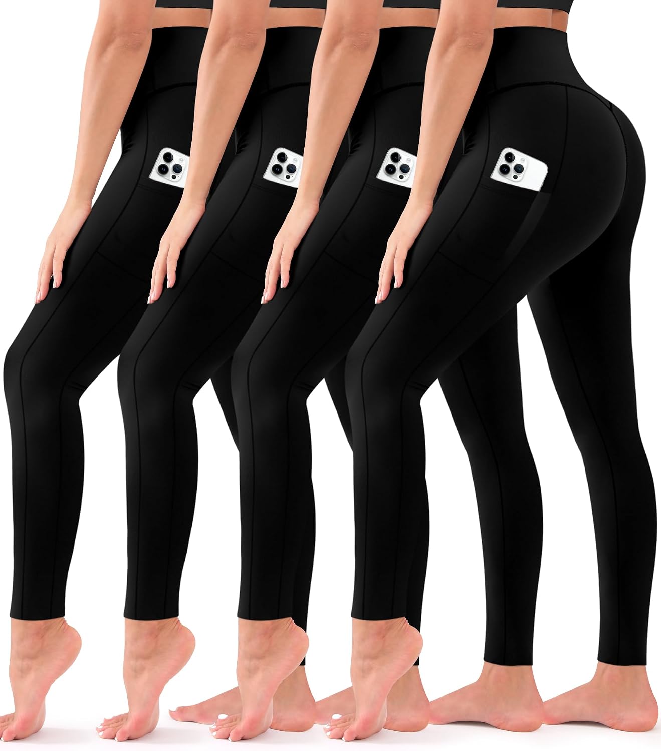 Detalle de High-Waisted Butt Lift Leggings 4-Pack