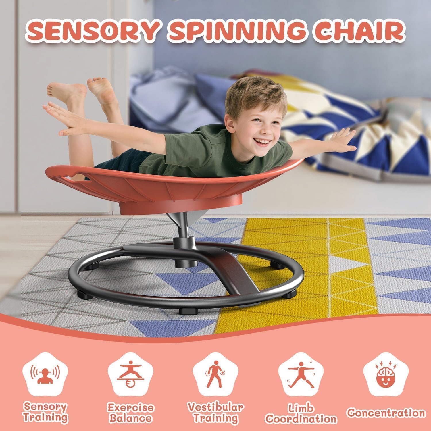 Thumbnail 3 de Pozoera Sensory Spinning Chair, 220-lb Capacity
