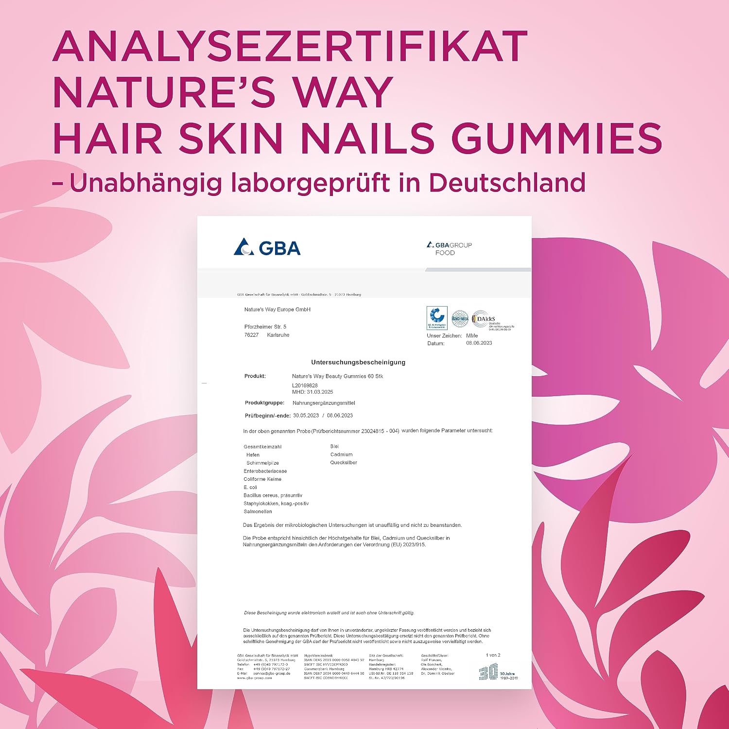 Detalle 2 de Biotin Gummibärchen 2500 µg (Hair Skin Nails Gummies) – laktosefrei, glutenfrei, 60 Stück