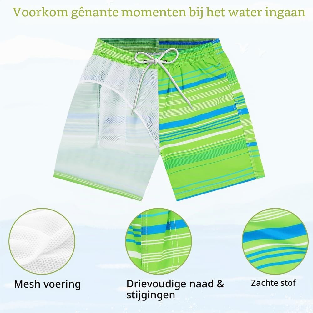 Thumbnail 5 de OSDUE zwembroek voor jongens, sneldrogend met meshvoering, zakken en trekkoord
