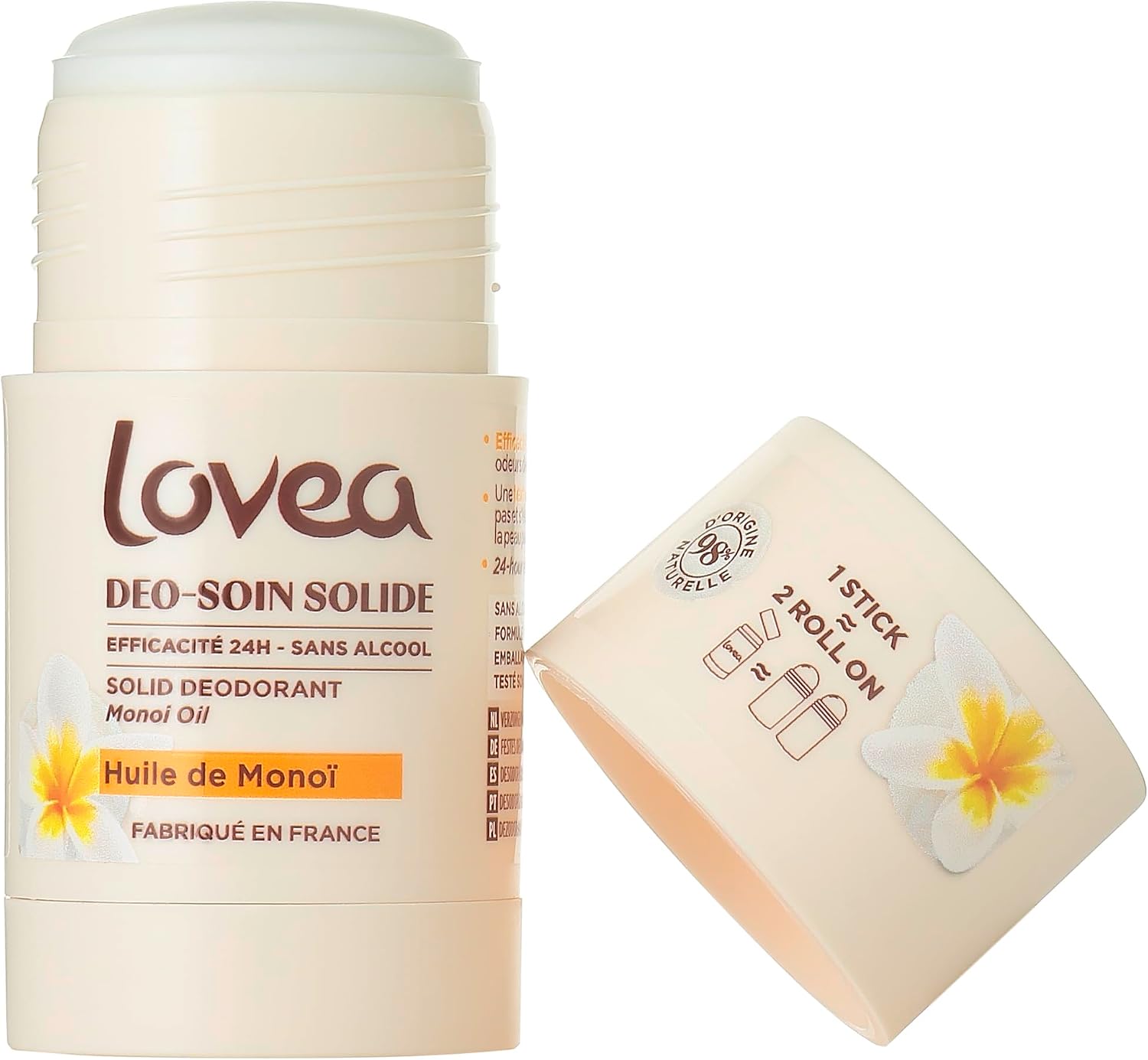 Thumbnail 1 de Lovea Déo-Soin Solide à l’huile de Monoï – 50 g, 98% d’origine naturelle, sans alcool, vegan, fabriqué en France