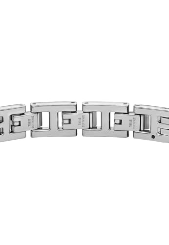 Detalle 2 de Fossil Pulsera para hombre en acero o piel con cierre desplegable