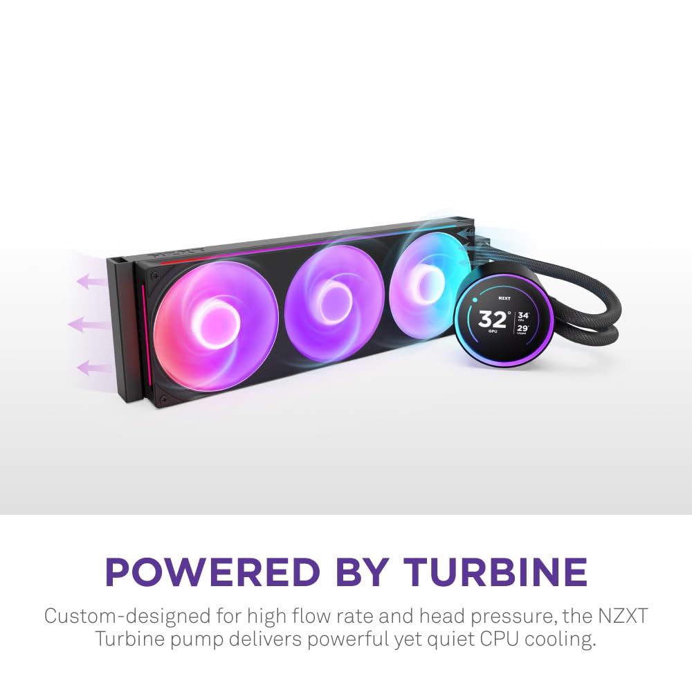 Detalle de NZXT Kraken Elite 360 RGB 2024: High-Performance 360mm AIO with a Vivid 2.72" LCD