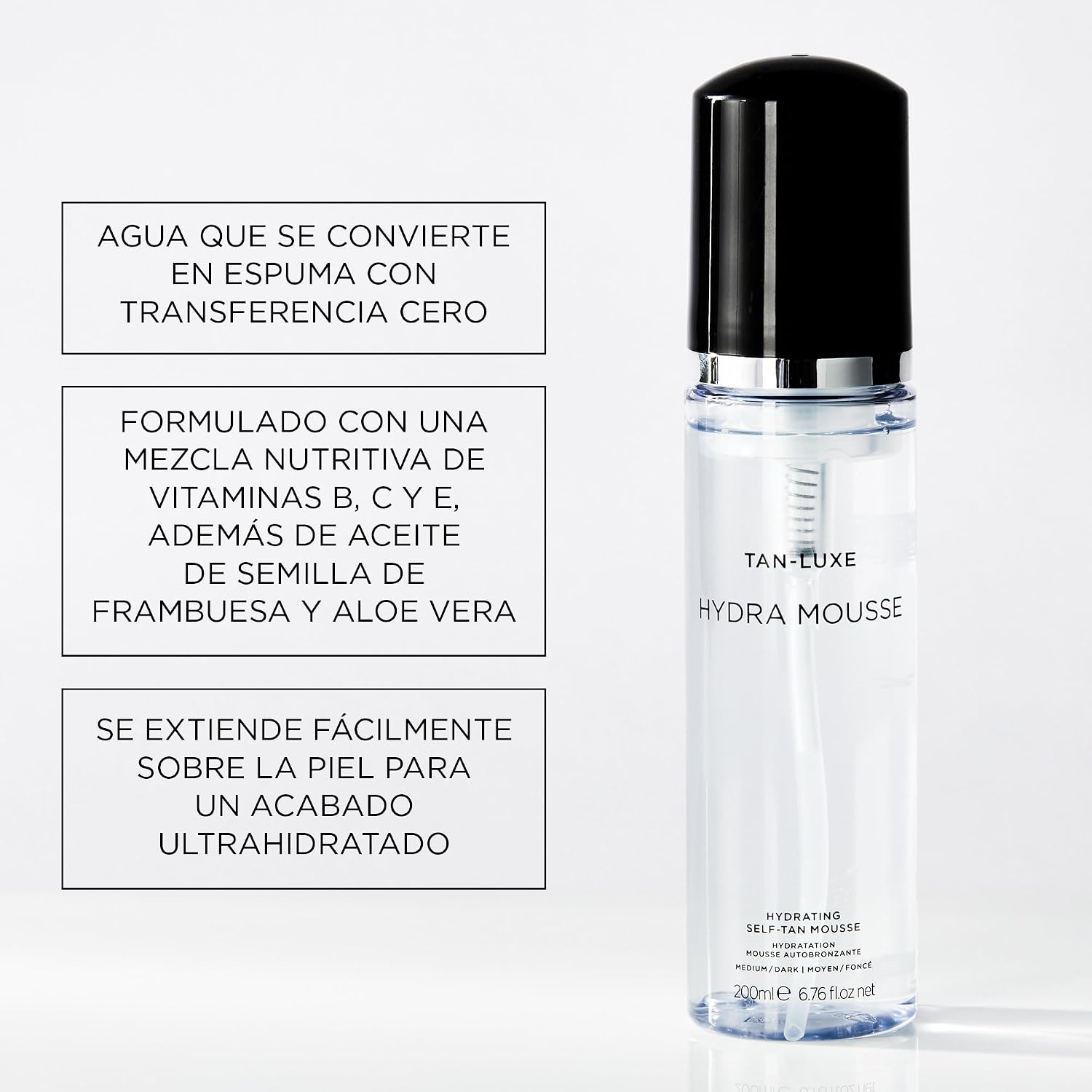 Detalle 2 de TAN-LUXE HYDRA-MOUSSE Mousse Autobronceadora 🧴 Vegano y cruelty-free