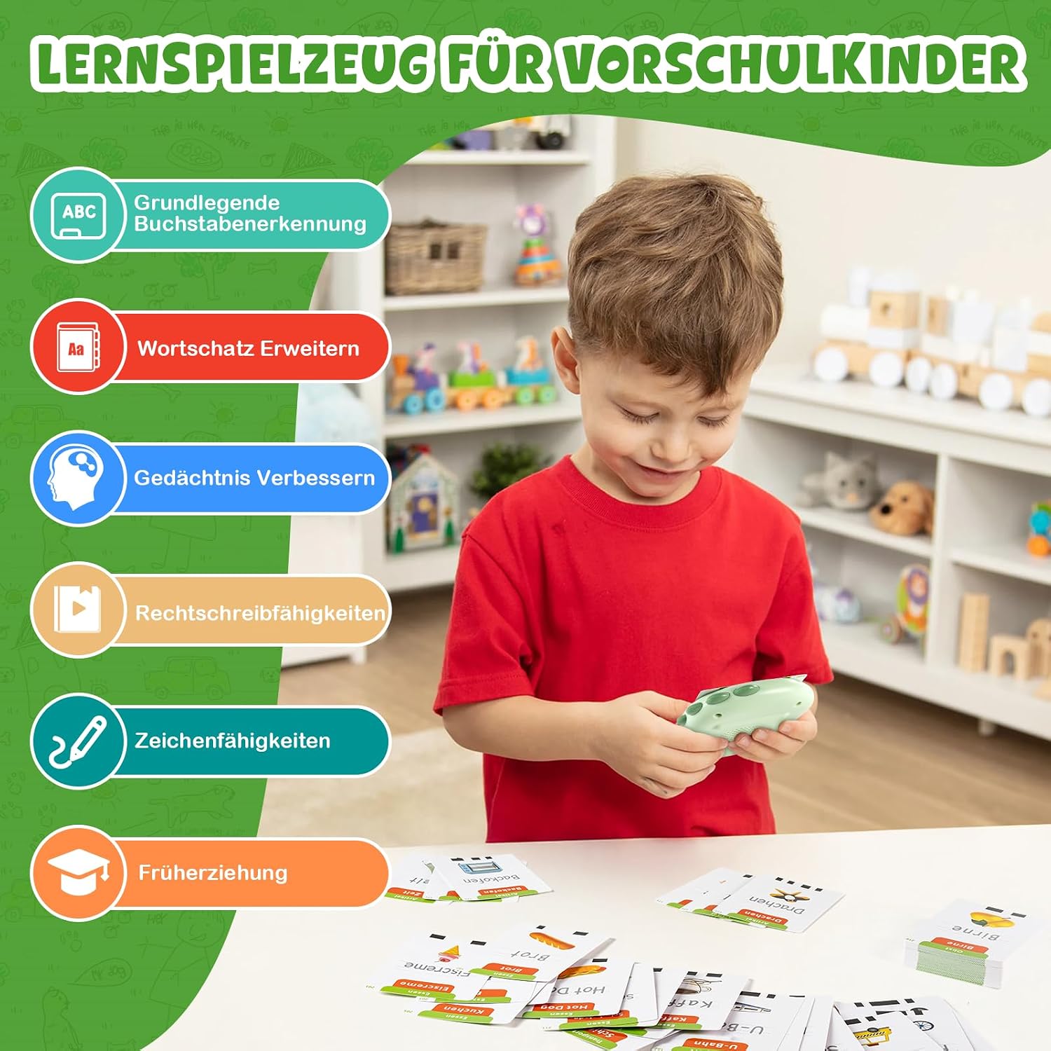 Detalle 2 de Deutsch Sprechende Lernkarten für Kleinkinder – 336 Sichtwörter