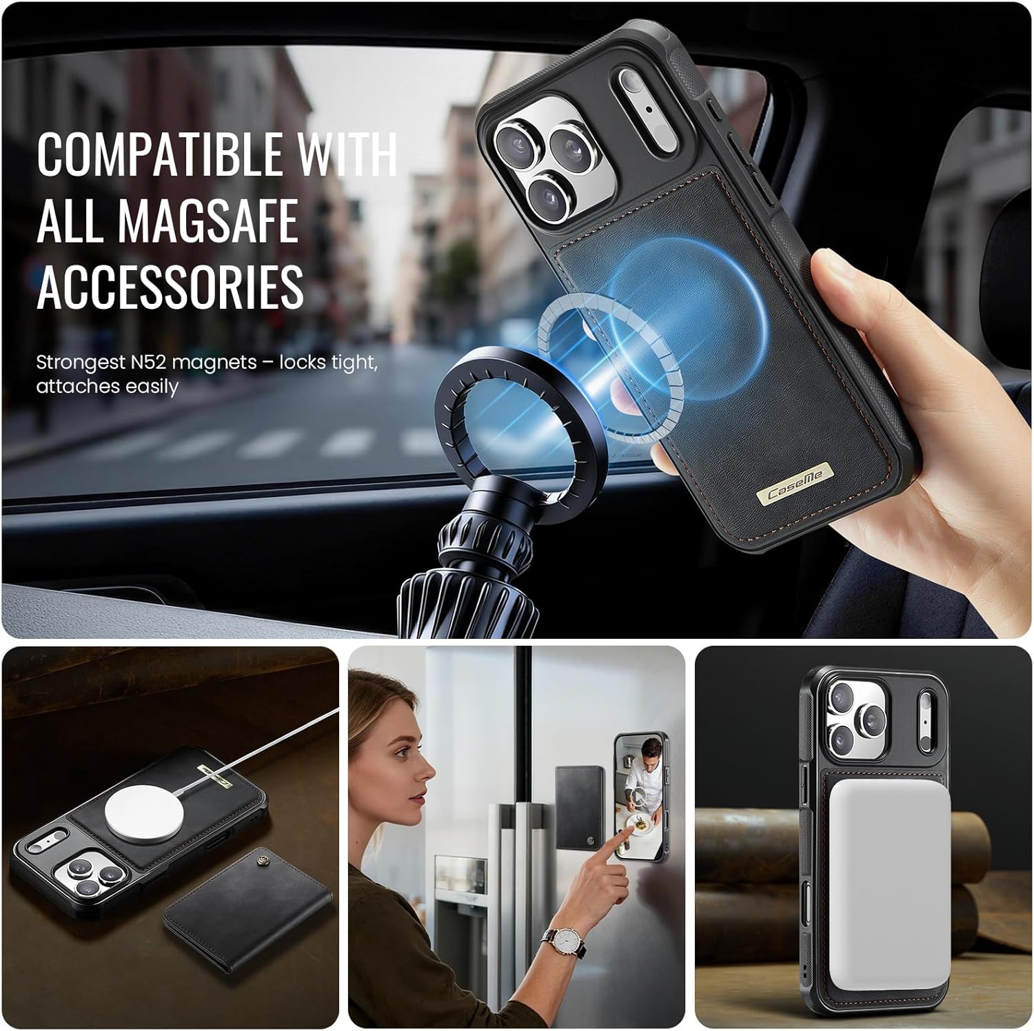Thumbnail 4 de iEWFEN Wallet for iPhone 17 Pro Case with MagSafe and RFID Blocking 2-in-1 Detachable Leather Cover
