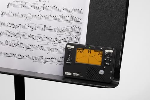 Detalle de Korg TM70T: Kombiniertes Metronom- und Stimmgerät in kompakter Bauweise – Schwarz