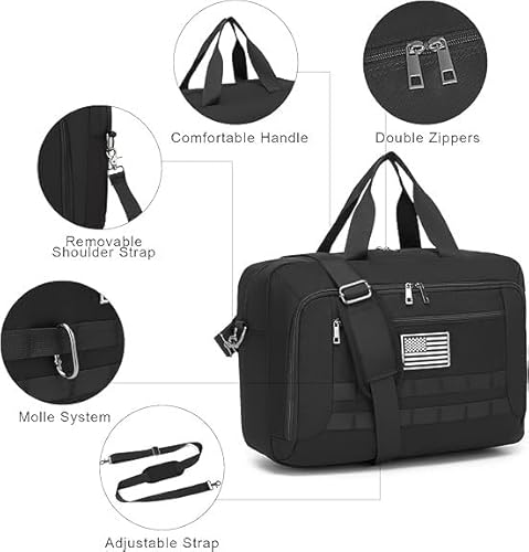 Detalle de seyfocnia 3-in-1 taktischer Rucksack mit 17,3-Zoll-Laptoptasche (umwandelbar als Aktentasche/Handgepäck)