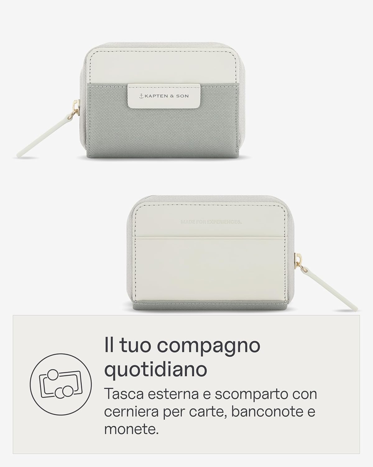 Detalle 2 de Kapten & Son Bergen Pro Wallet Small Muted Sage: Portafoglio donna compatto con stile e funzionalità