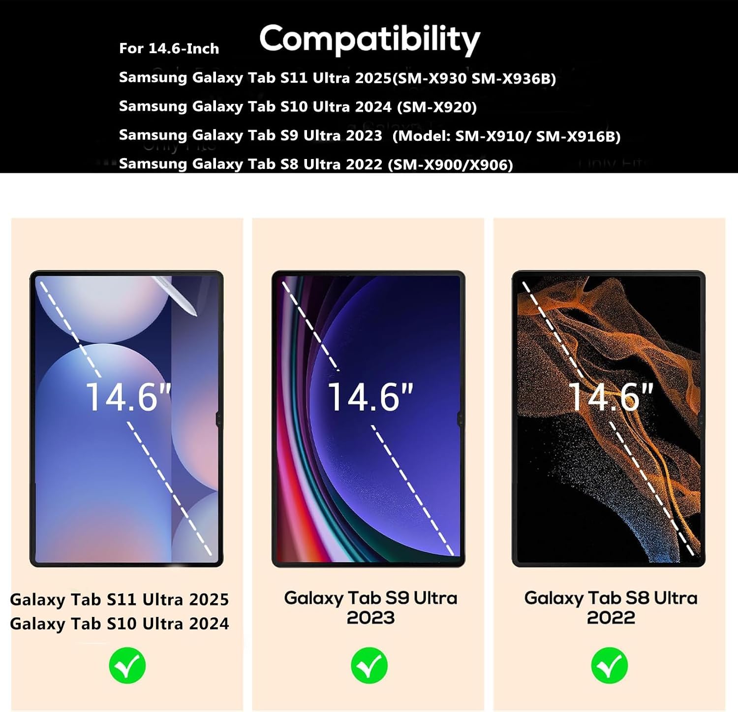 Detalle 2 de ProCase 2 Pack Tempered Glass Screen Protector for Galaxy Tab S11 Ultra 2025 / S10 Ultra 2024 / Tab S9 Ultra 14.6" 2023 / S8 Ultra 2022