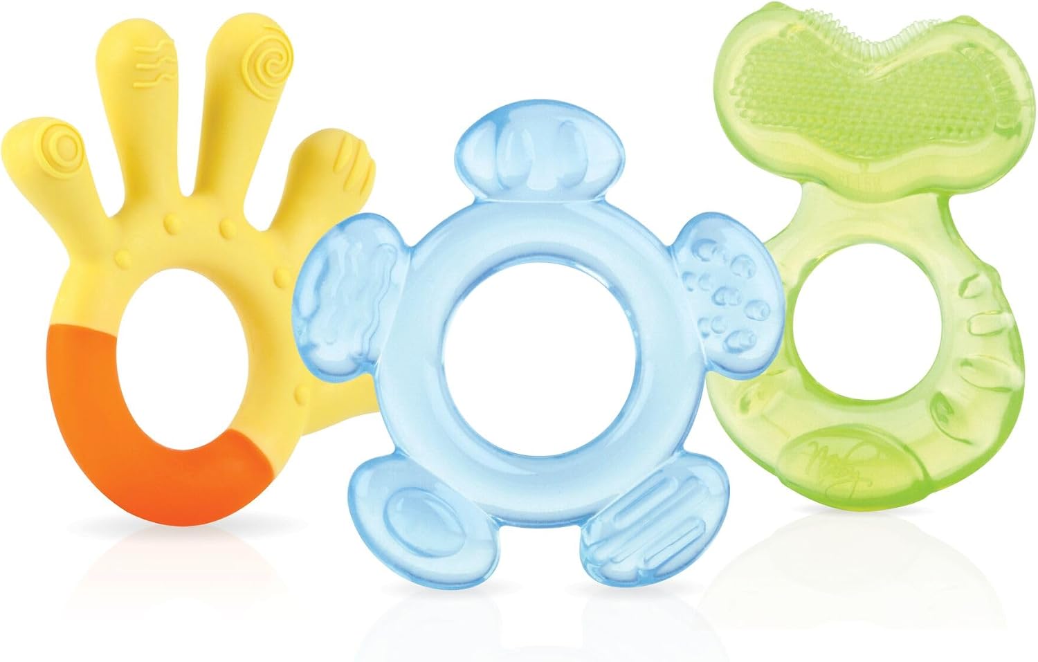 Detalle de Nuby Ensemble de dentition en 3 Étapes – Lot de 3 Anneaux Texturés pour Bébé
