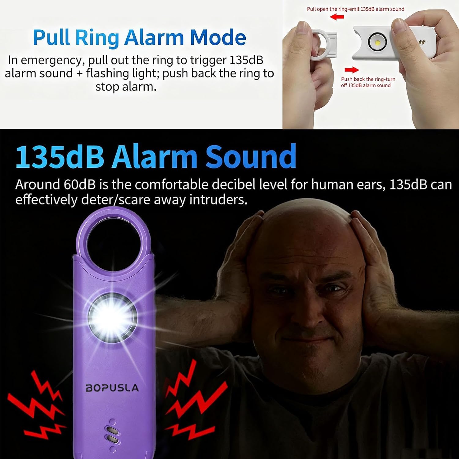 Thumbnail 6 de BOPUSLA personal safety alarm, 135 dB