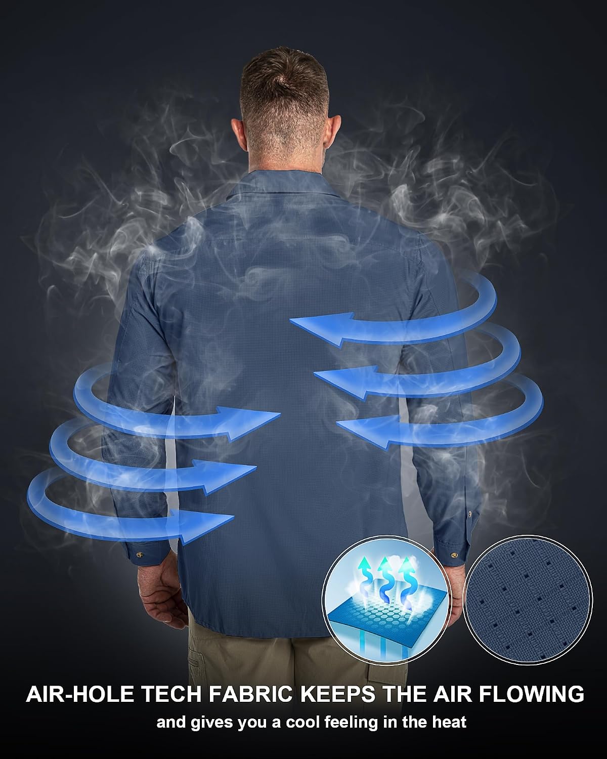 Detalle de 33,000ft Men's Long Sleeve Sun Protection Shirt UPF 50+ — Quick-Dry Outdoor Shirt for Travel, Safari, and Hiking