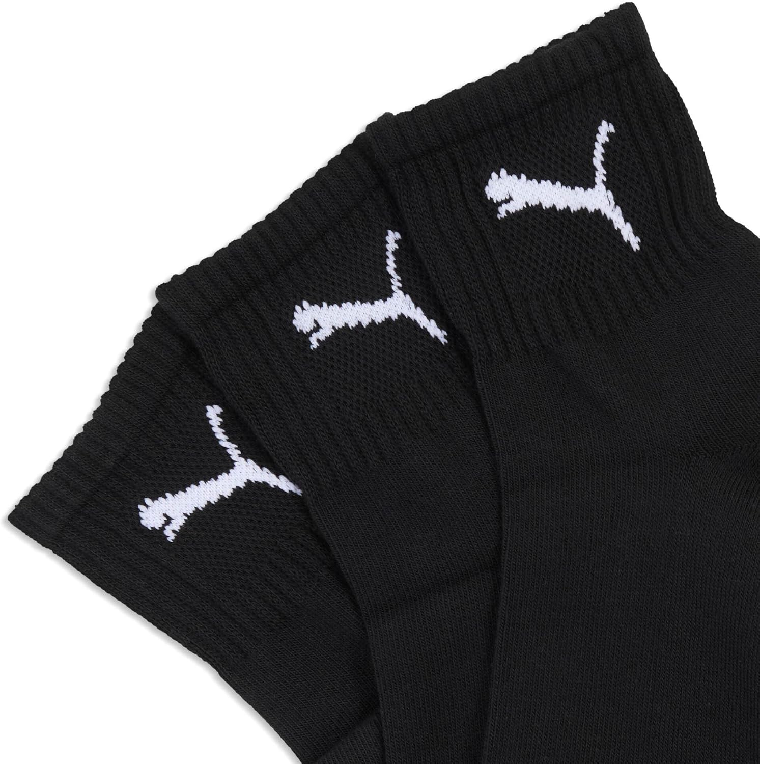 Detalle de PUMA Calcetines unisex, negro 43-46: comodidad y ajuste diario con logo emblemático