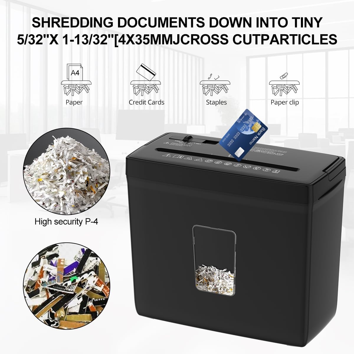 Detalle de Woolsche P-4 5-Sheet Desktop Paper Shredder 🗑