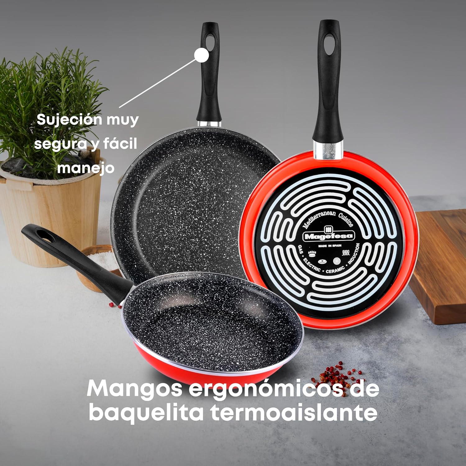Thumbnail 3 de Magefesa K2 Rojo sartenes 20, 24 y 28 cm