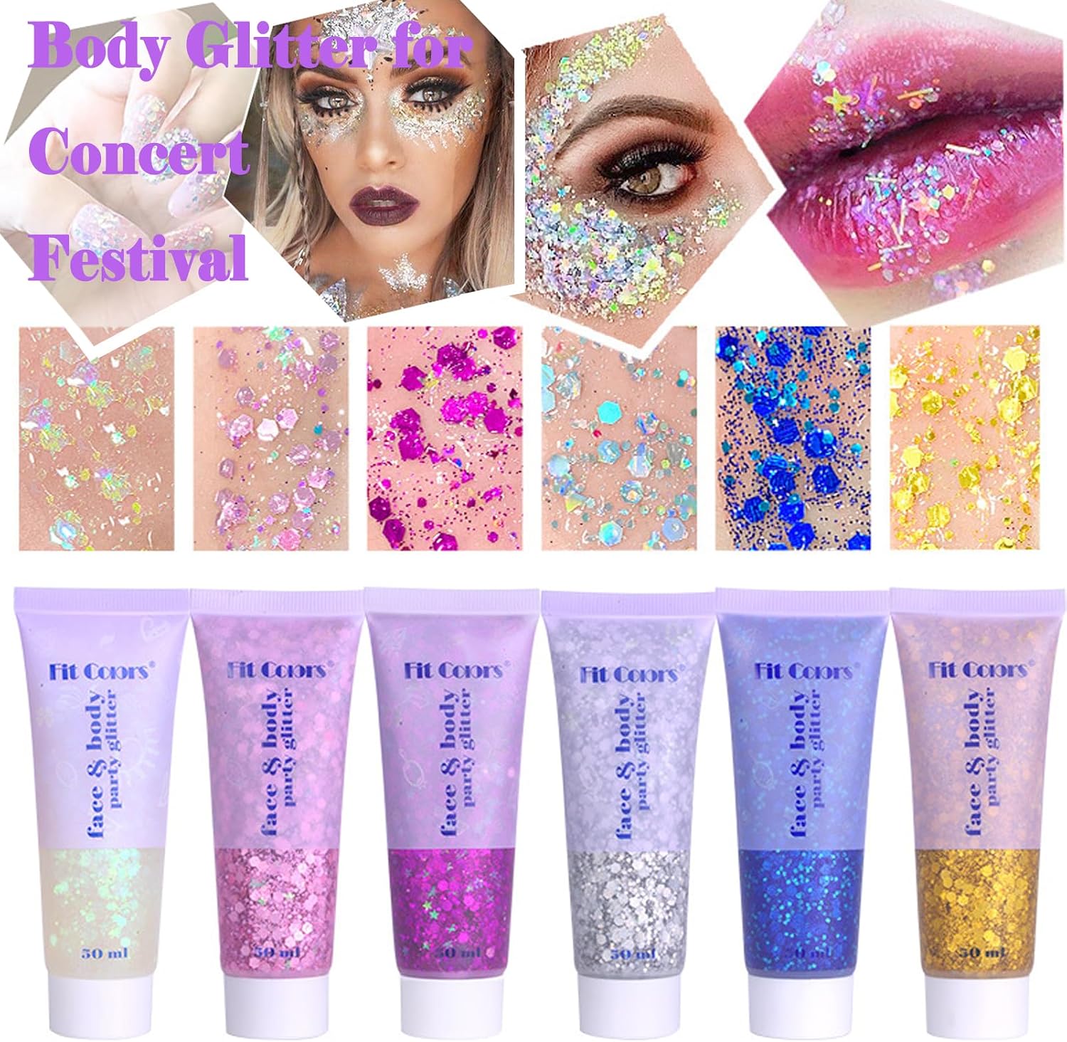 Detalle 2 de Angels Beauty HG-001 Glitter Gel for Face, Body, Hair and Lips, 150 ml