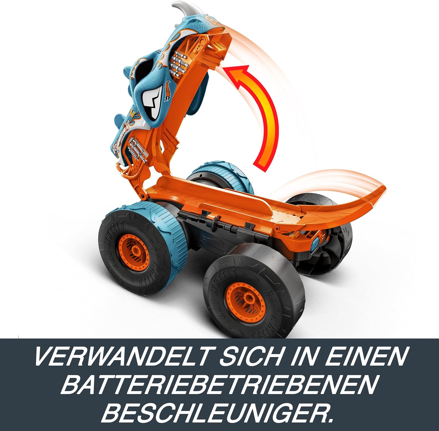 Detalle de Hot Wheels Monster Trucks: Rhinomite 1:12 Umbau zum 1:64 Starter mit Race Ace – HPK27