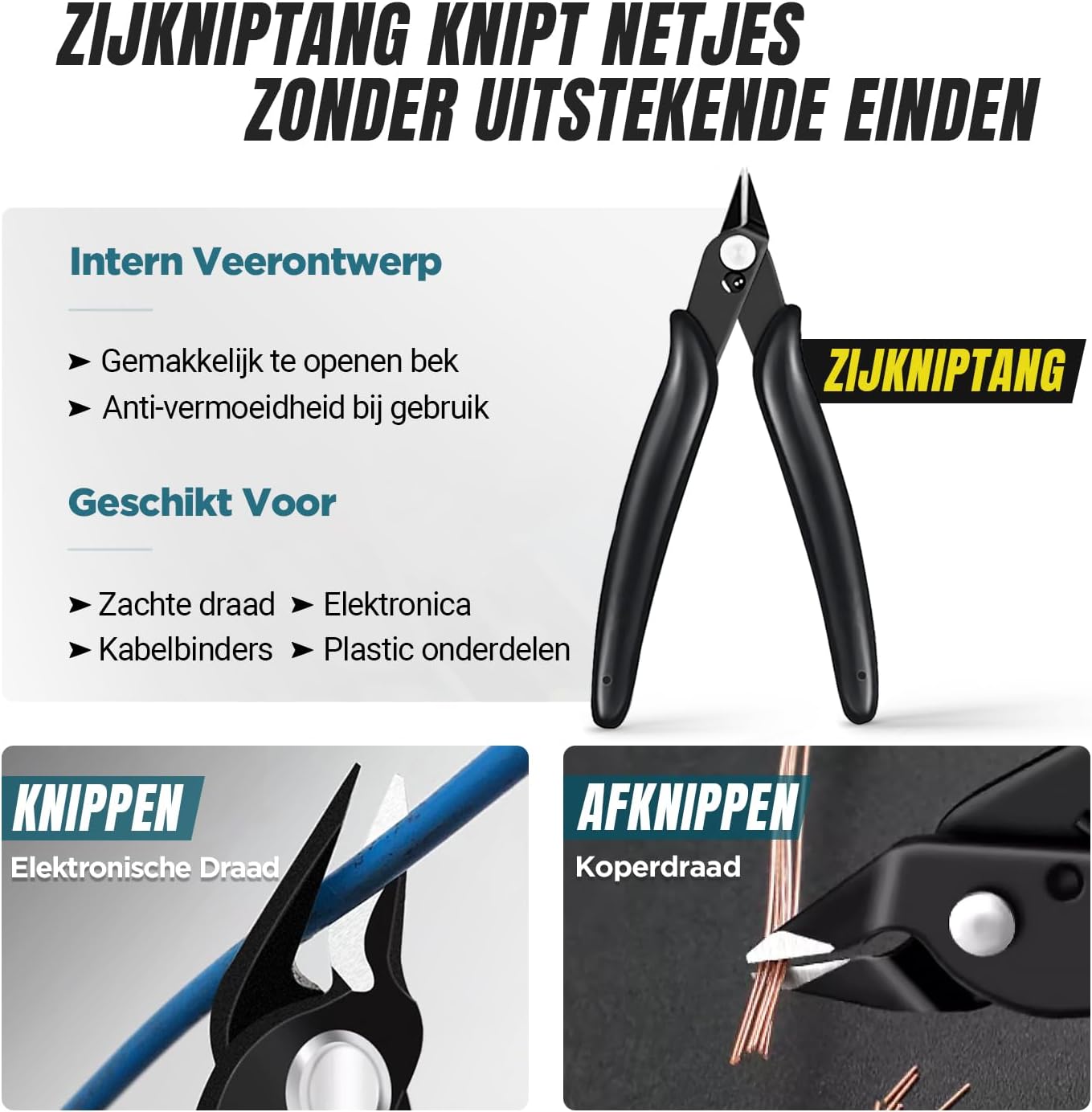 Detalle de AMPCOM 568R Heavy Duty Ethernet-krimpset 7-in-1 voor RJ45, RJ11 en Cat6