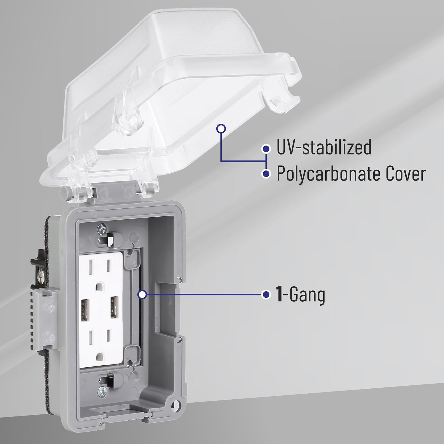 Thumbnail 3 de Bates Choice KEZV003B434VQ Weatherproof 1-Gang Outlet Covers, 3-Pack