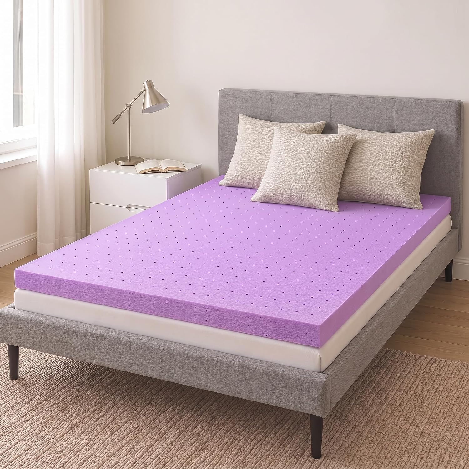 Detalle de DUMOS Memory Foam Mattress Topper, Cal King