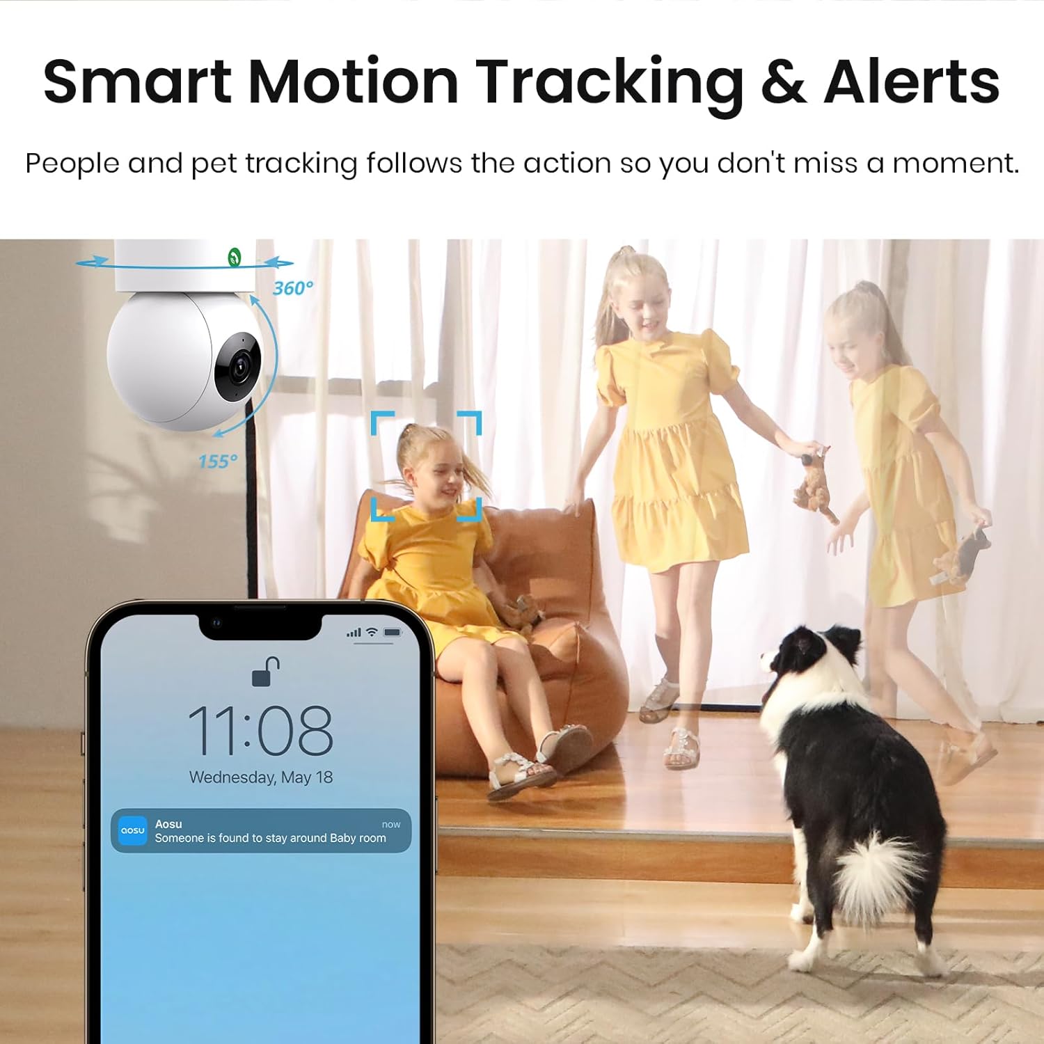Thumbnail 3 de aosu 2K Security Camera 360° baby monitor
