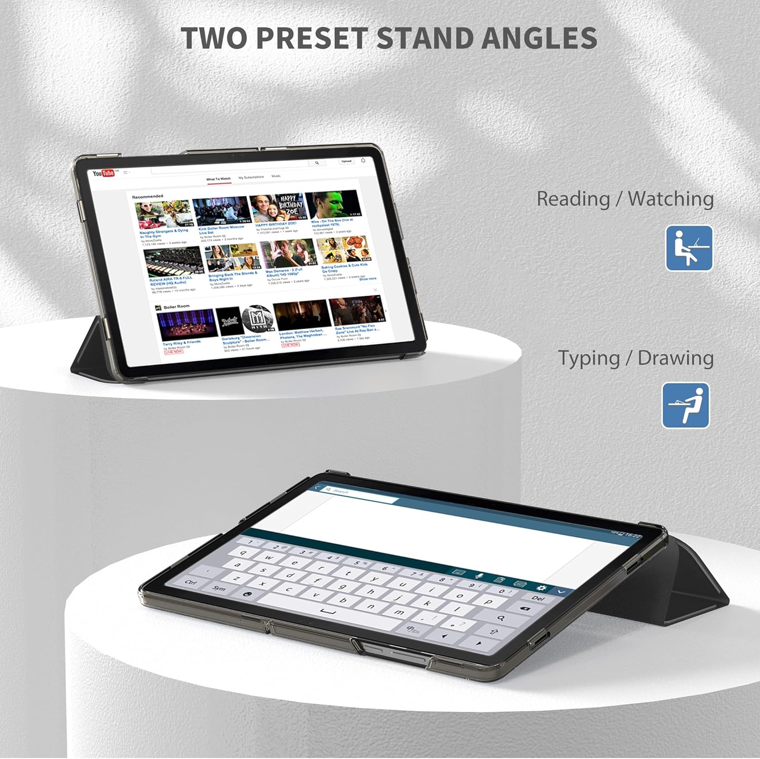 Thumbnail 3 de CACOE Hülle für Samsung Galaxy Tab A11+ Plus 11 Zoll (2025) / A9+ Plus 2023 – ultra-dünne transluzente Matt-Rückseite, Schwarz