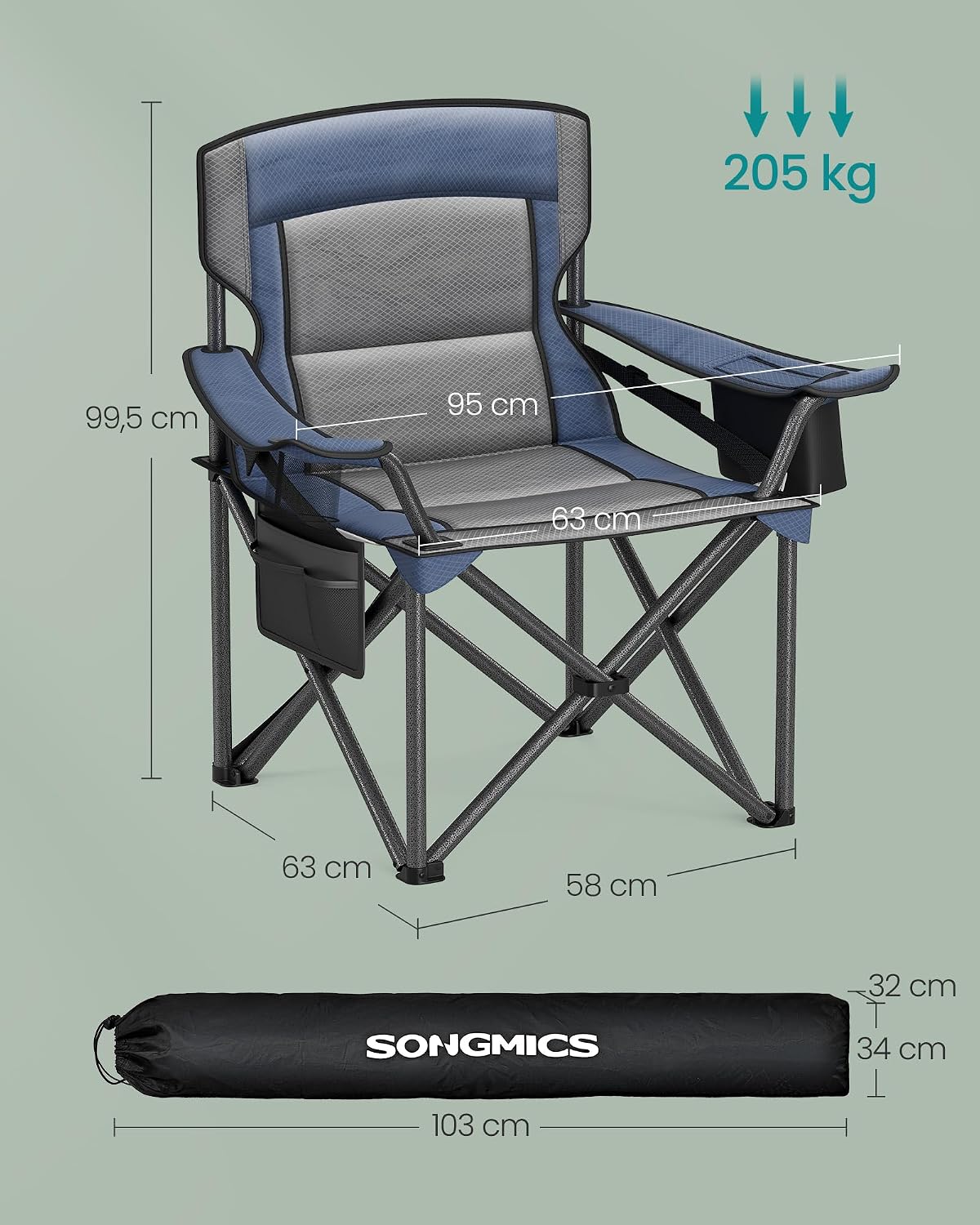 Thumbnail 2 de SONGMICS Chaise Pliante Camping GCB066G01