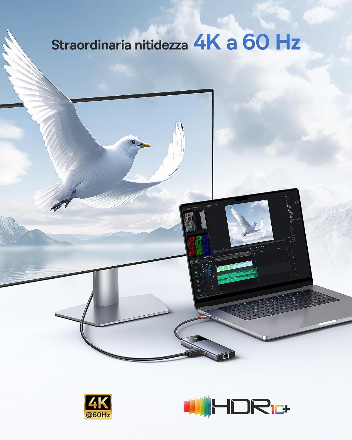 Detalle 2 de Baseus Hub USB C 10Gbps Adattatore 6 in 1