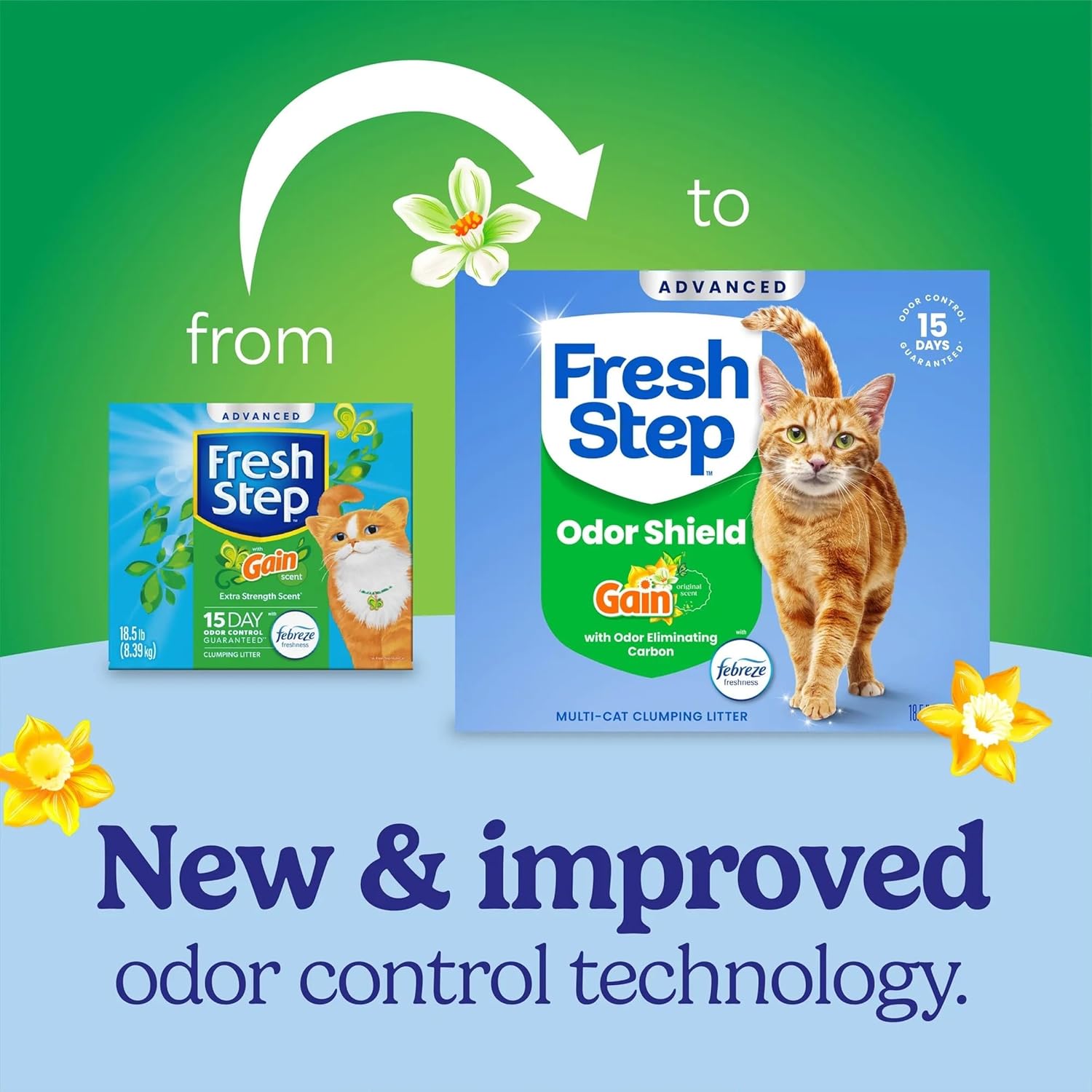 Thumbnail 1 de Fresh Step Advanced Odor Shield Clumping Cat Litter with Gain, 18.5 lb, 2-Pack