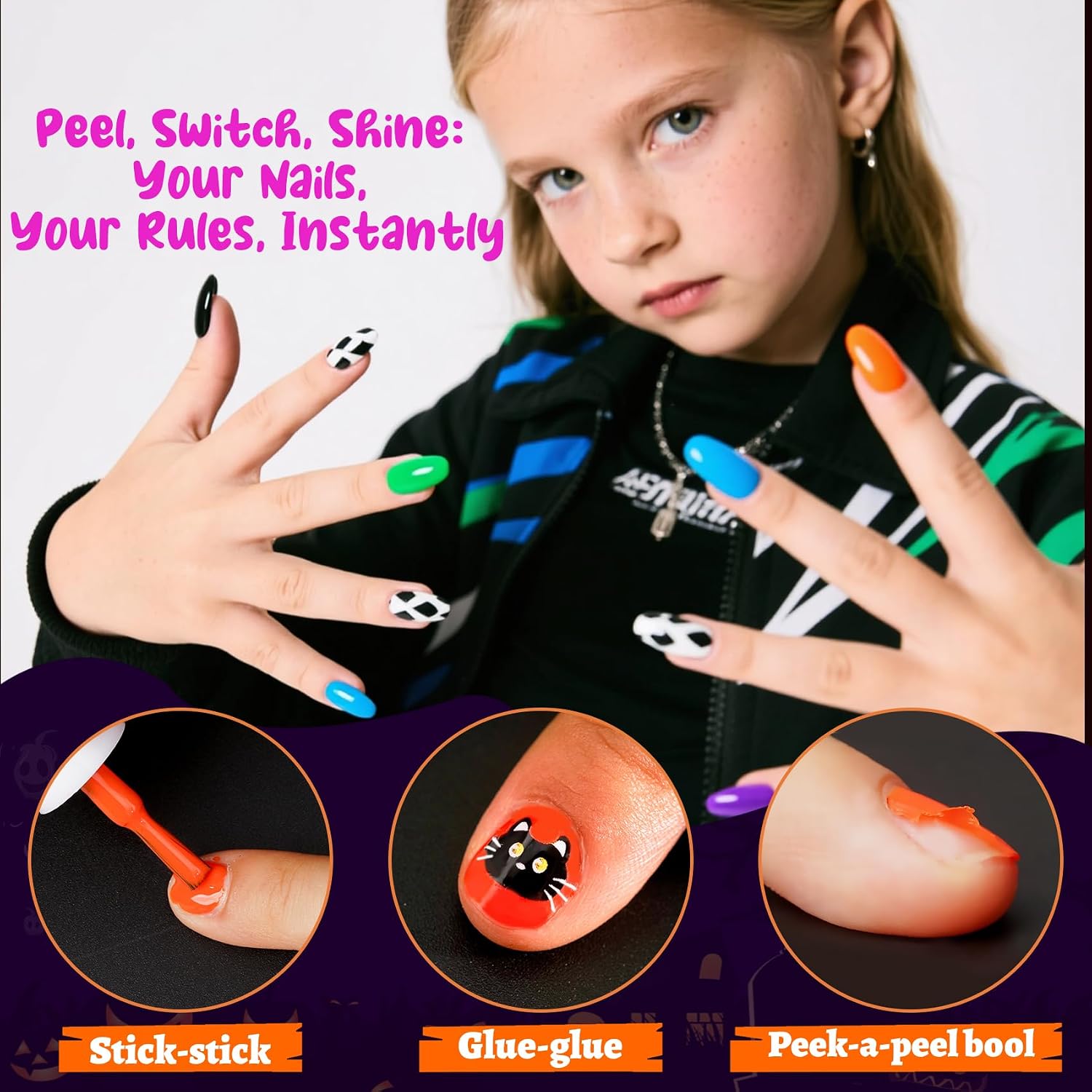 Thumbnail 2 de Aieenjor COOL GRIL Party Kinder-Nagellack Set (6 Farben) ab 2 Jahren – wasserbasiert, abziehbar