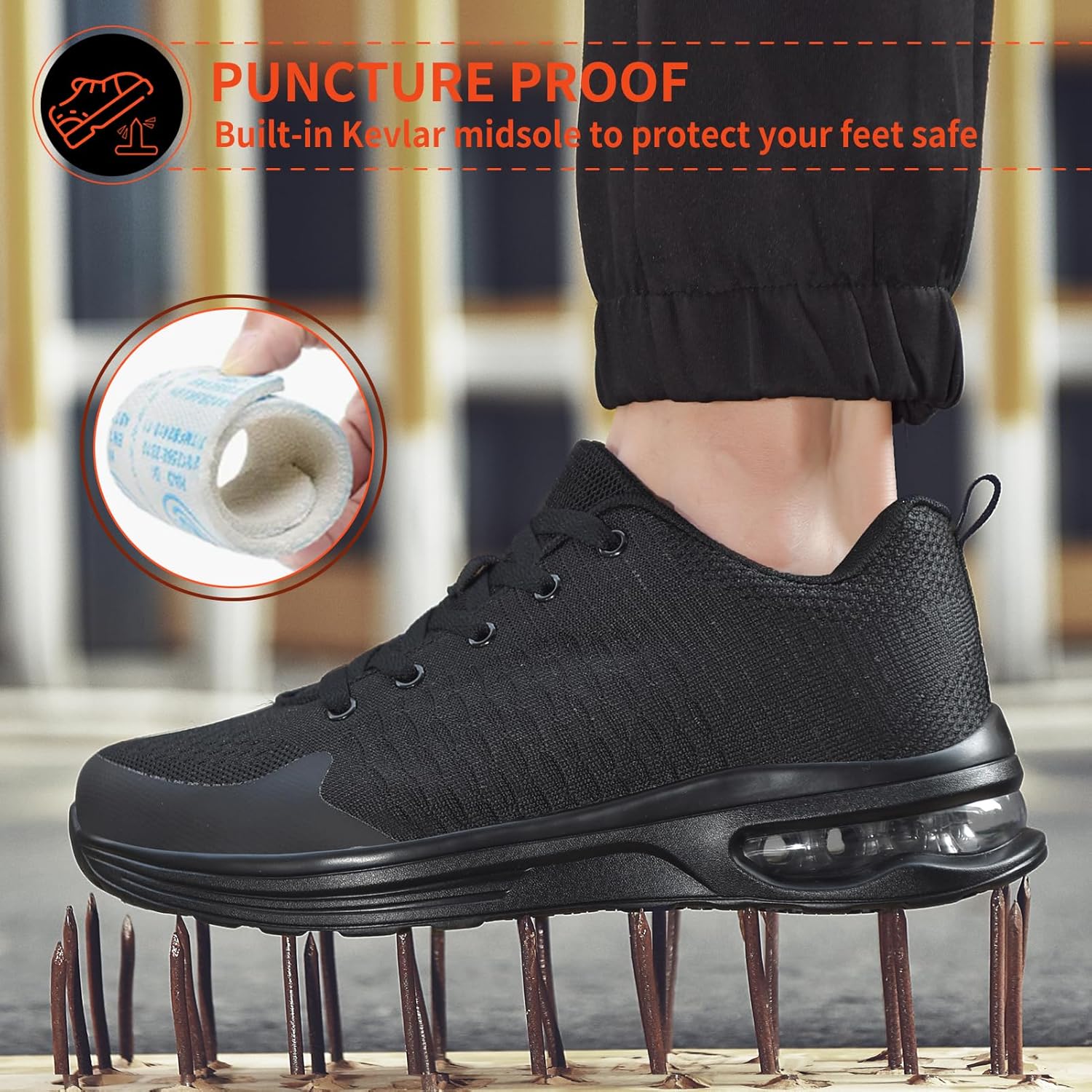 Thumbnail 2 de LUPWEE Safety Trainers Slip Resistant Steel Toe Cap Trainers