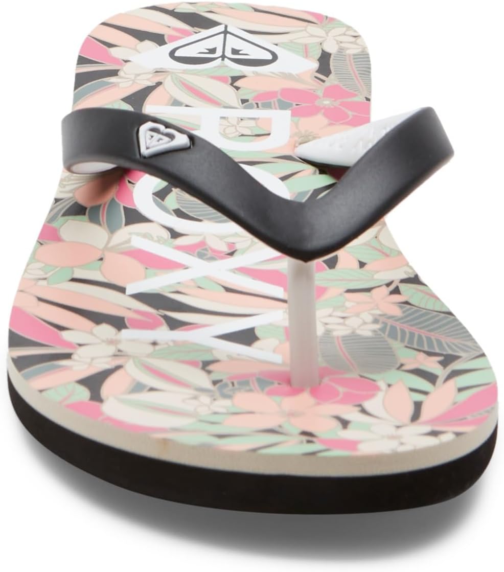 Detalle de Roxy – Sandales à bandes TPR bicolores avec logo cœur et semelles EVA