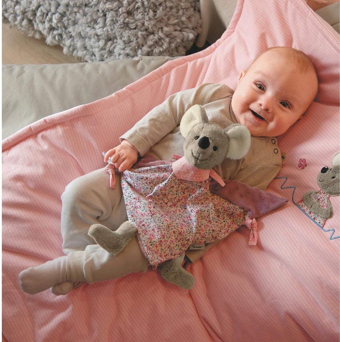 Thumbnail 1 de Sterntaler Doudou Souris Mabel – Doudou souris pour bébé dès 1 mois (S, 22 cm, gris/multicolore)