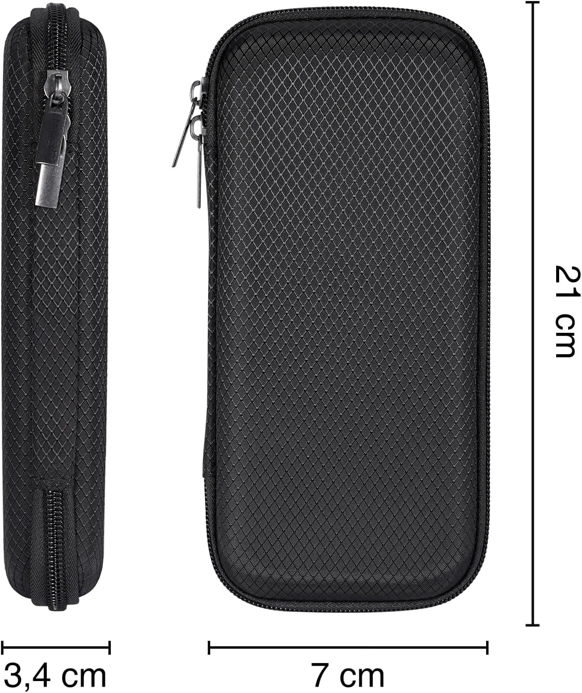 Detalle 2 de FINPAC Federmäppchen aus Hart-EVA (21,5 x 10 x 3,8 cm) – stoßfeste Stiftetasche für Büro, Schule & unterwegs, schwarz, groß