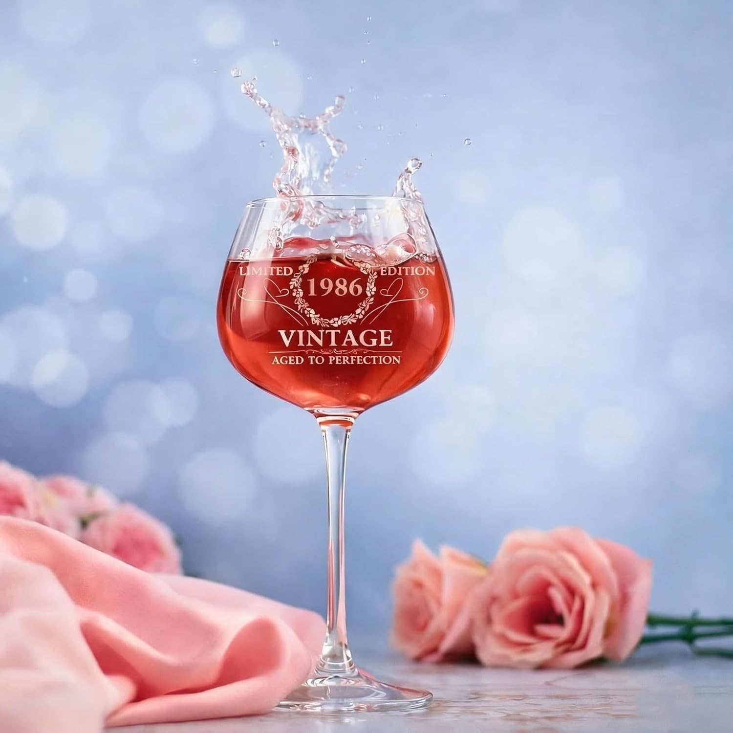 Thumbnail 6 de VOMEP Vintage 1986 40th birthday wine glass gift (turning 40 present for women)