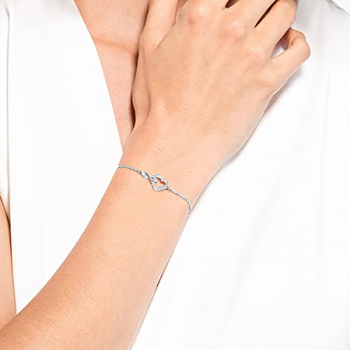 Detalle de Swarovski Braccialetto Infinity, Cuore e Infinito – Bianco, Rodio Placcato