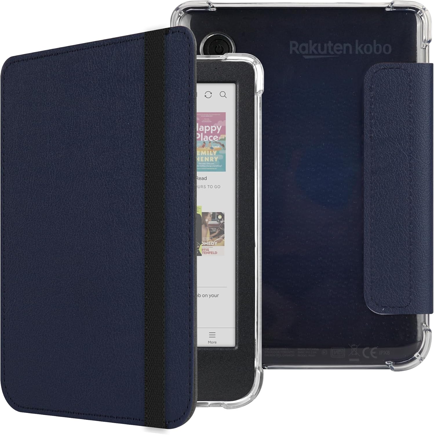 Detalle de HGWALP Hülle für 6 Zoll Kobo Clara Colour / Clara BW / Clara 2E – Premium PU-Leder, transparente TPU-Rückseite, Sleep/Wake