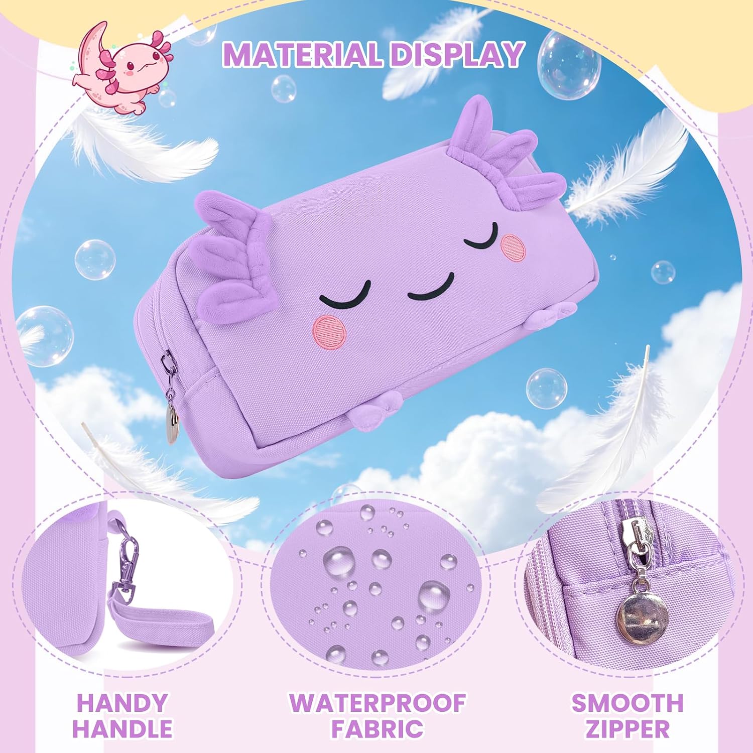 Detalle de EHZYP Axolotl Pencil Case, 900D Canvas