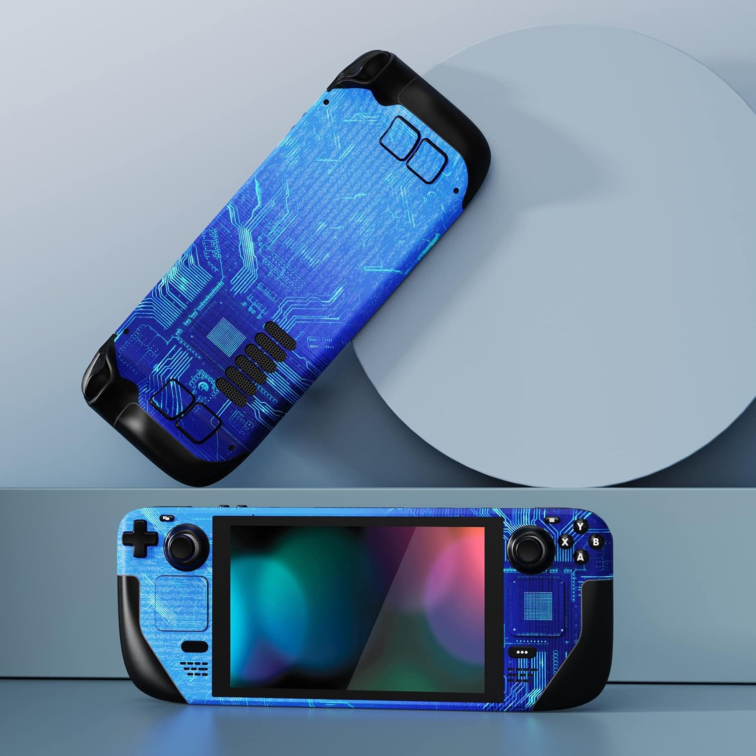 Detalle de PlayVital Full Set Protective Skin Decal for Steam Deck LCD/OLED – Blue Light Graphic
