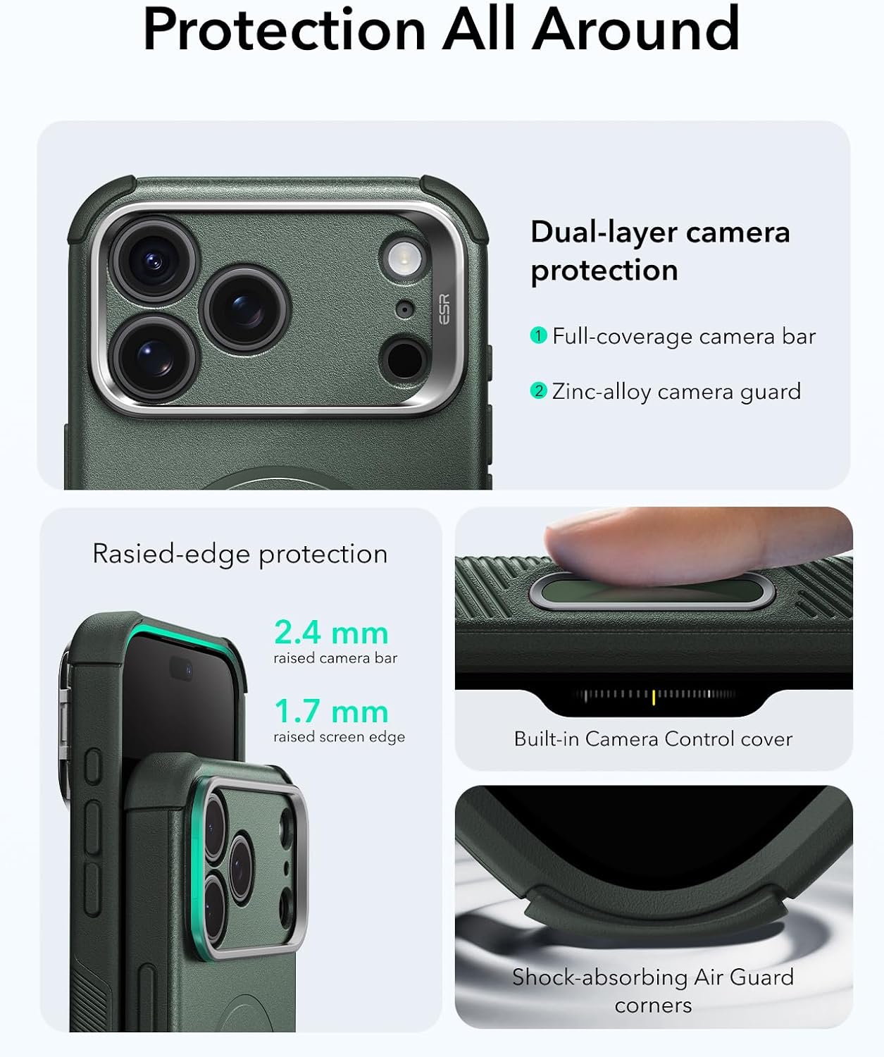 Thumbnail 4 de ESR Cyber Series iPhone 17 Pro Max Case with Stand in Green