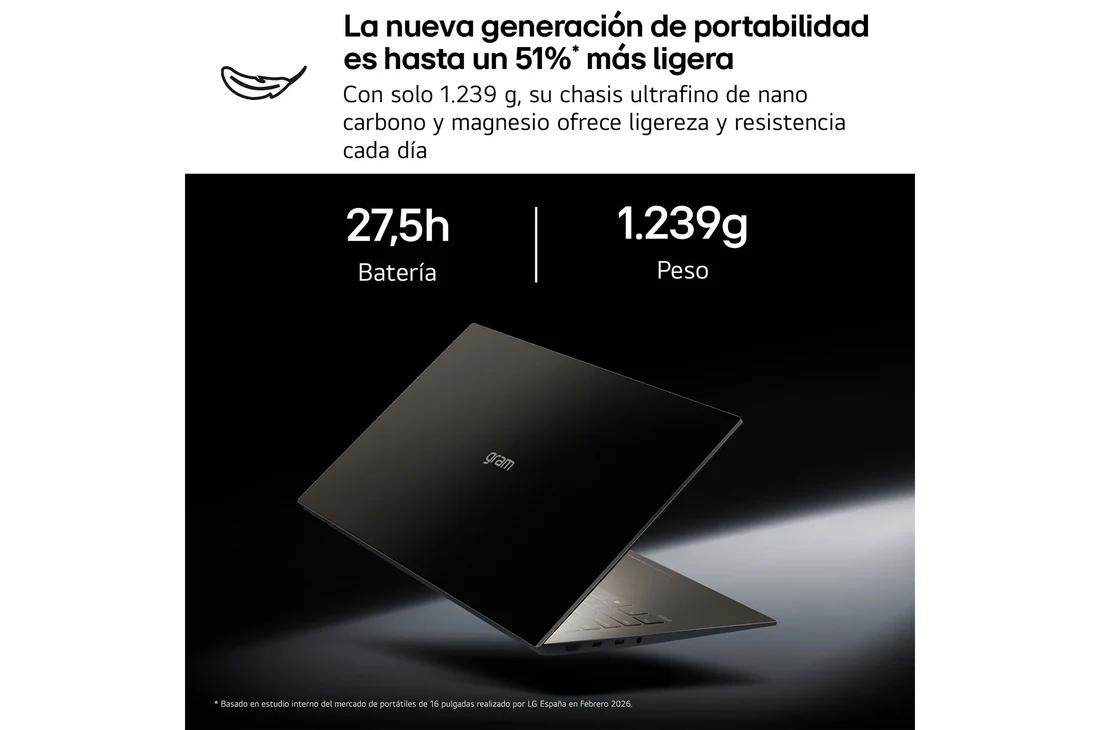 Detalle 1 de LG gram Pro 16Z90U (16 pulgadas) Copilot+ PC: ligero, potente y con pantalla QHD+