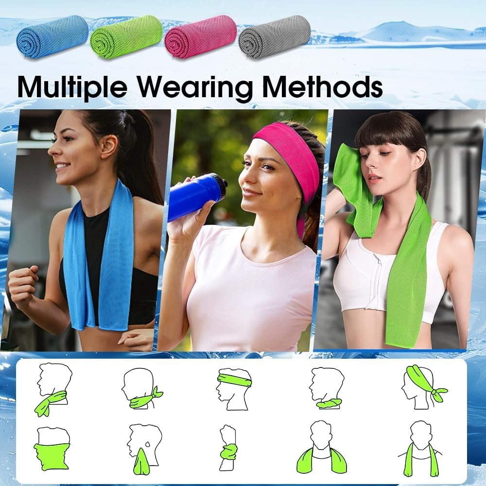 Thumbnail 3 de Casenly Kühltuch-Set mit 4 Kühlhandtüchern (100 x 30 cm) aus Mikrofaser