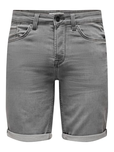Detalle de Only & Sons Pantalones Cortos de Mezclilla para Hombre, Grey Denim, Talla S