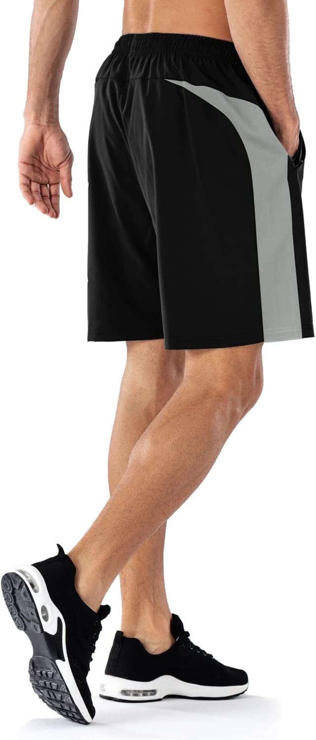 Detalle 2 de HMIYA Herren Sport Shorts — Schnell trocknend, mit Reißverschluss-Taschen