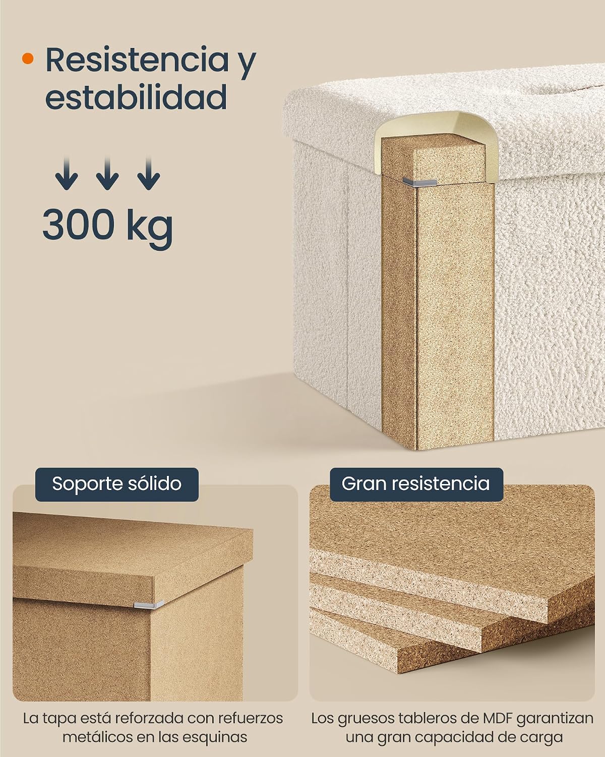 Thumbnail 5 de SONGMICS Puff Almacenaje 131 L 38x110x38 cm