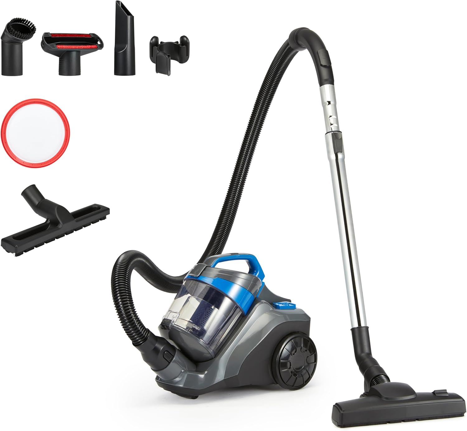 Detalle de Amazon Basics Bodenstaubsauger ohne Beutel 1.7L – Kompakt, 850 W, HEPA-Filter, 3-Fach-Aktionsdüse