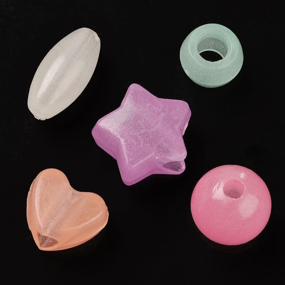 Thumbnail 6 de Perlin Leuchtsteine leuchtende Acryl-Perlen Set mit großem Loch, 400 Stück (Solarbetrieb) für Schmuck & Deko