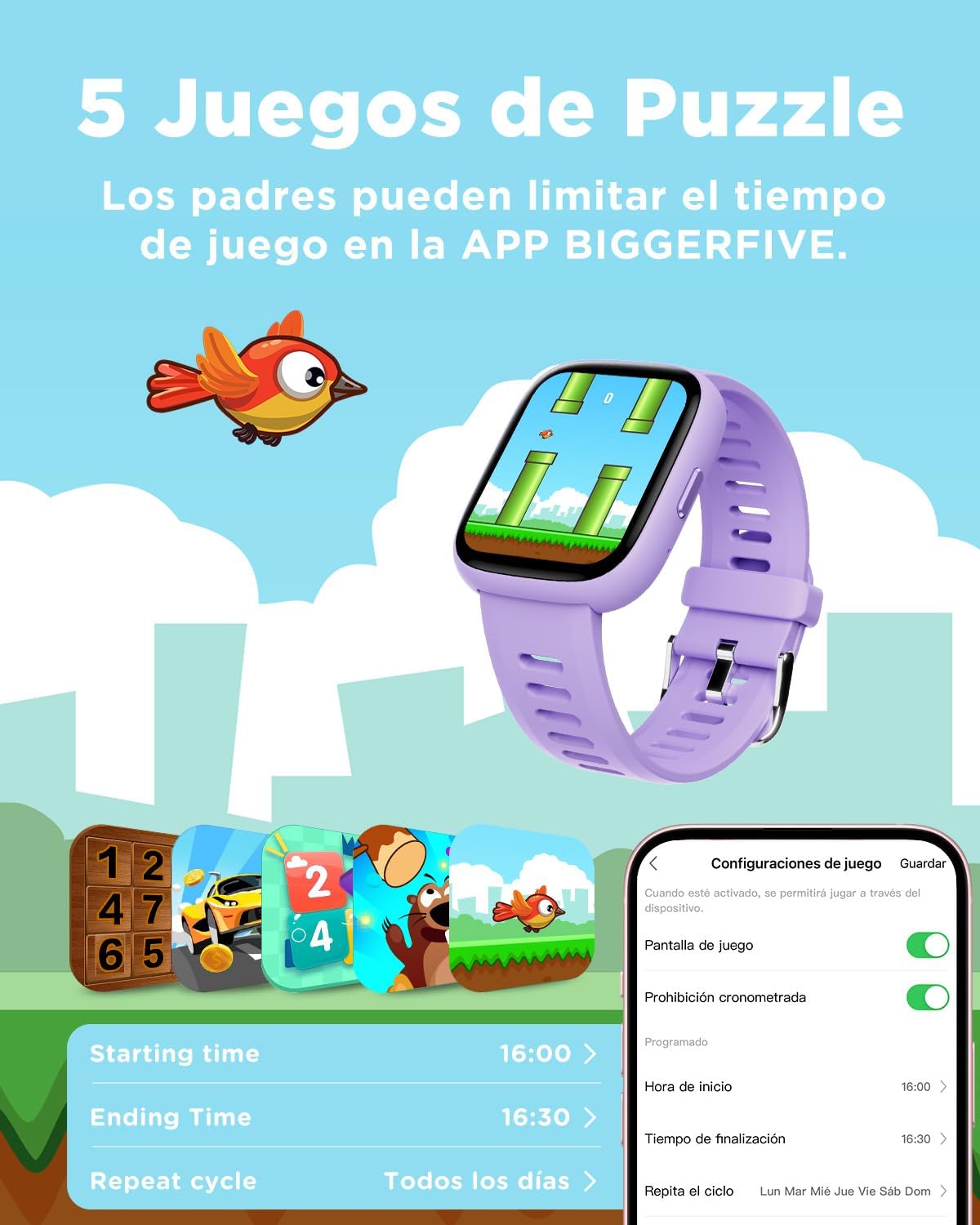 Thumbnail 5 de BIGGERFIVE BRAVE 2 pulsera actividad niñas 1,8
