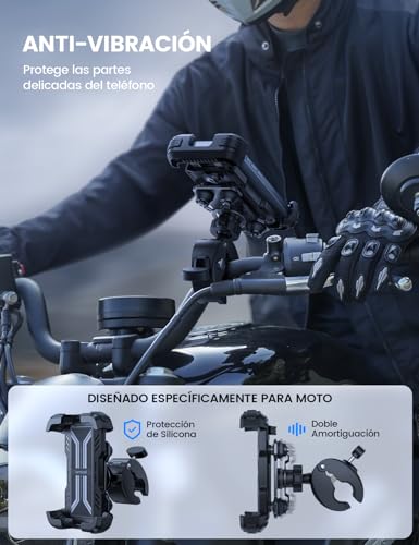 Detalle 2 de Lamicall Soporte Móvil para Moto ✨ Antivibración y 360°